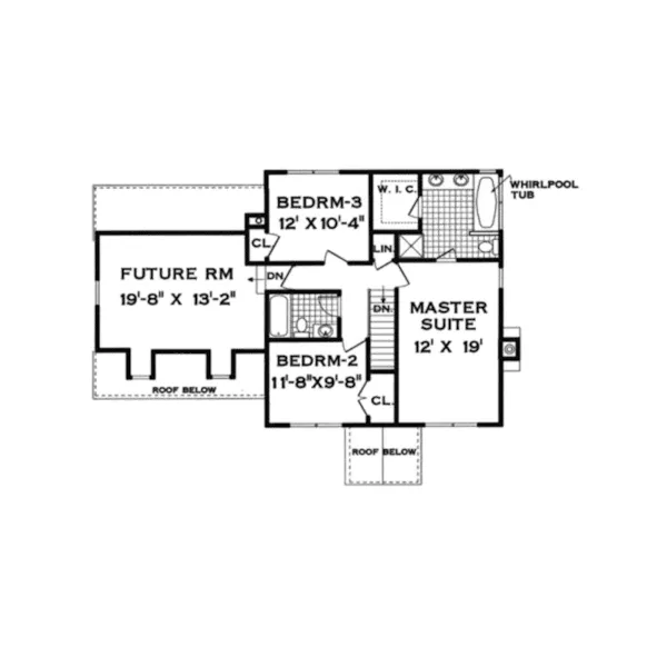 Lake House Plan Second Floor - Ridder Colonial Home 089D-0018 - Shop House Plans and More