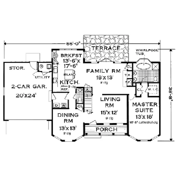 Colonial House Plan First Floor - Grass Creek Victorian Home 089D-0020 - Search House Plans and More