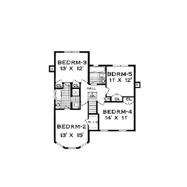 Colonial House Plan Second Floor - Grass Creek Victorian Home 089D-0020 - Search House Plans and More