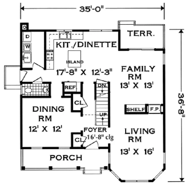 Farmhouse Plan First Floor - Lonetree Victorian Home 089D-0022 - Shop House Plans and More