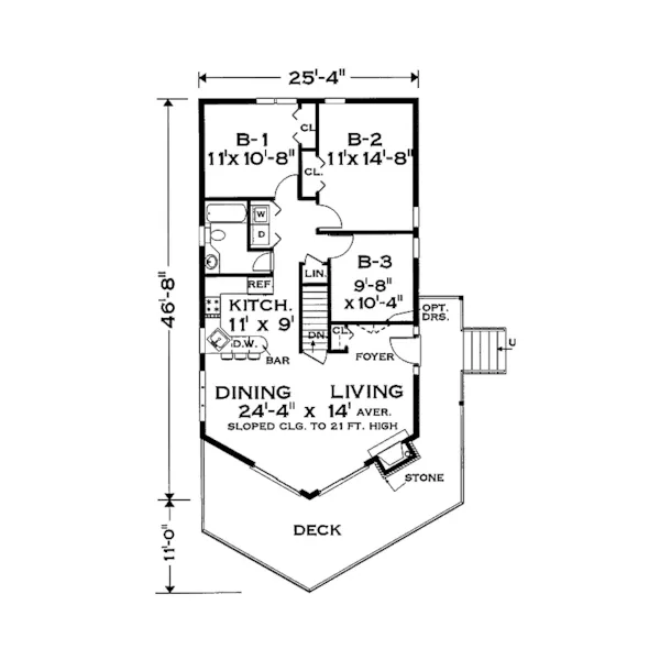 A-Frame House Plan First Floor - Teton Pass Rustic A-Frame Home 089D-0027 - Shop House Plans and More