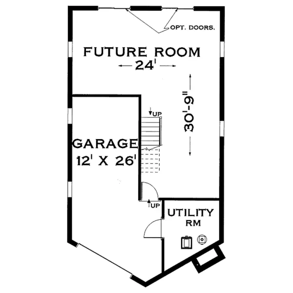 A-Frame House Plan Lower Level Floor - Teton Pass Rustic A-Frame Home 089D-0027 - Shop House Plans and More