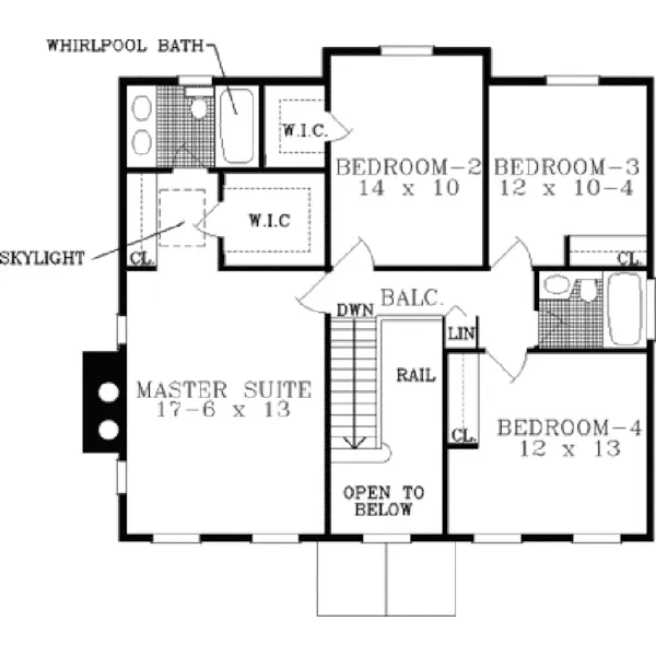 Country House Plan Second Floor - Dubois Cliff Traditional Home 089D-0031 - Search House Plans and More