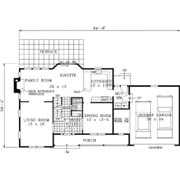 Country House Plan First Floor - Lander Farm Country Home 089D-0033 - Shop House Plans and More