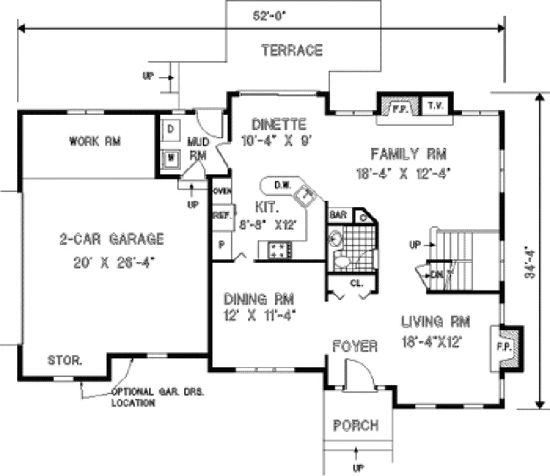 Traditional House Plan First Floor - Kellyhill Traditional Home 089D-0034 - Search House Plans and More