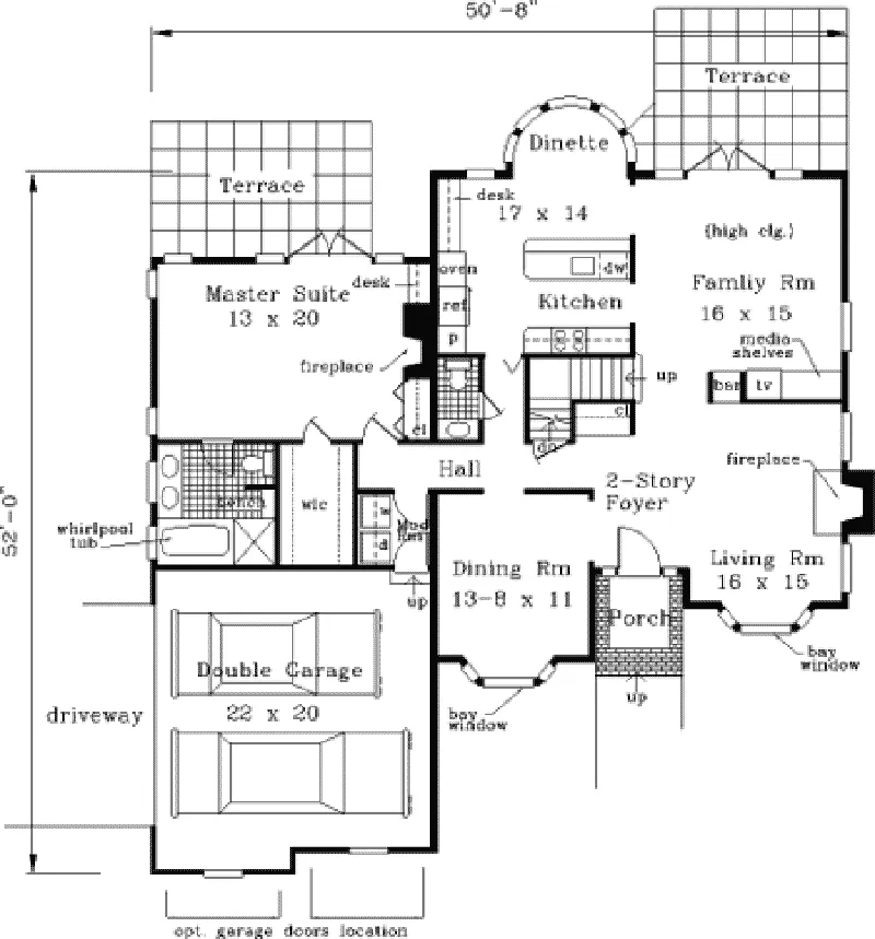 Traditional House Plan First Floor - Bedford Bayou Traditional Home 089D-0035 - Search House Plans and More