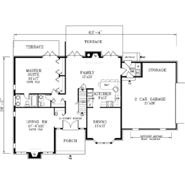 Country House Plan First Floor - Diamondville Traditional Home 089D-0038 - Search House Plans and More