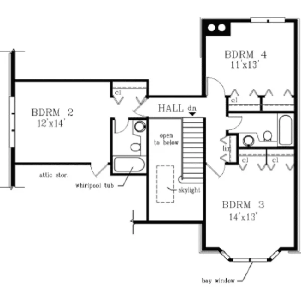 Country House Plan Second Floor - Diamondville Traditional Home 089D-0038 - Search House Plans and More