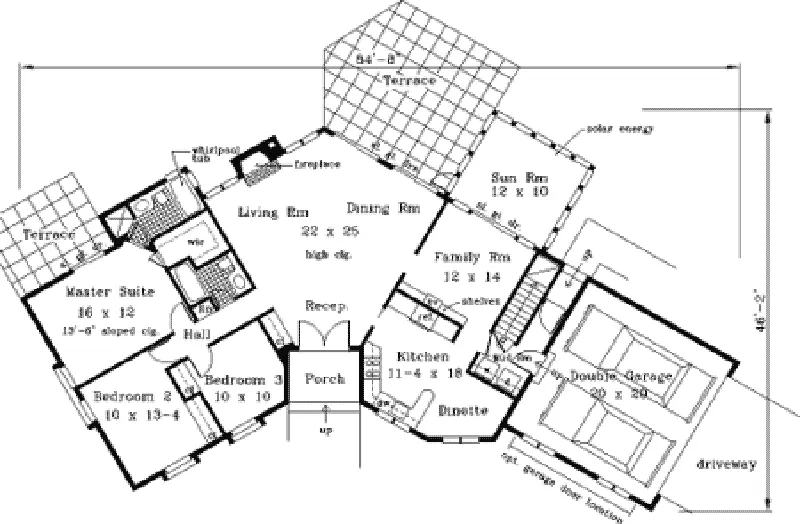 Country House Plan First Floor - Campbell Farm Country  Home 089D-0040 - Search House Plans and More