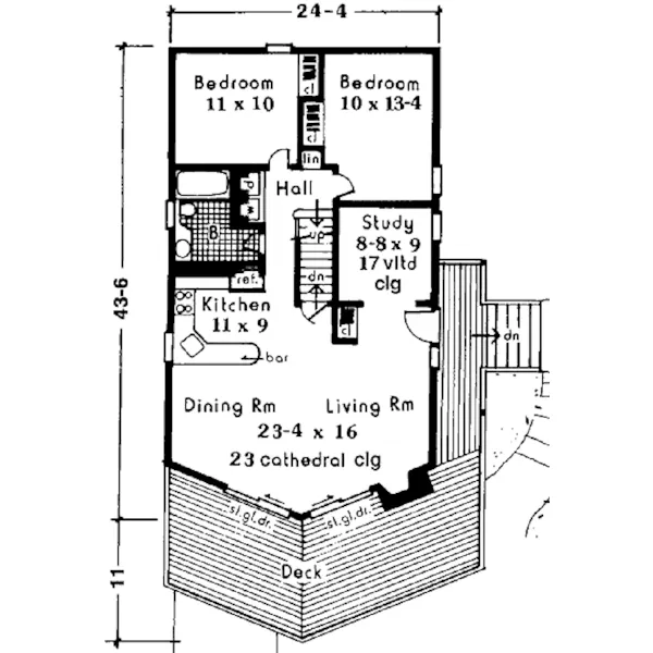 Waterfront House Plan First Floor - Rockycrest Rustic A-Frame Home 089D-0041 - Shop House Plans and More