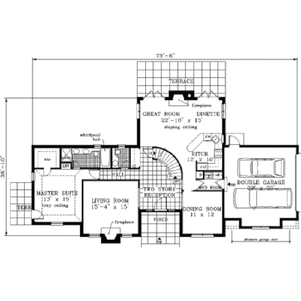 Country House Plan First Floor - Laramie Creek Rustic Home 089D-0042 - Shop House Plans and More