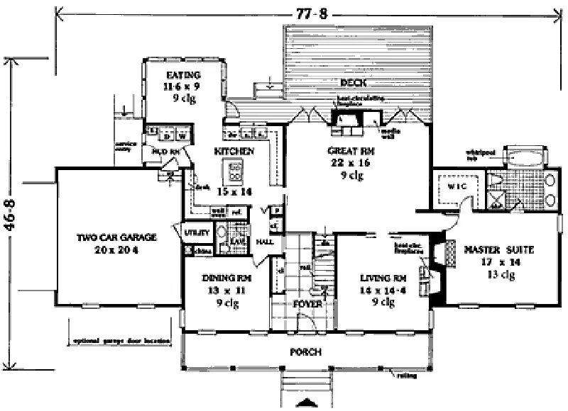 Bungalow House Plan First Floor - Torrington Cape Cod Home 089D-0043 - Shop House Plans and More