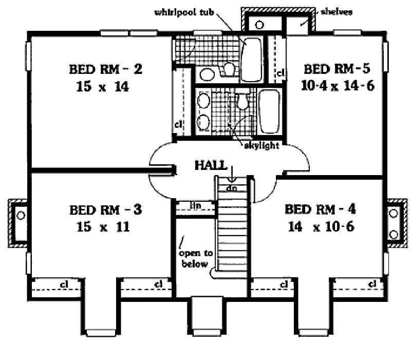 Bungalow House Plan Second Floor - Torrington Cape Cod Home 089D-0043 - Shop House Plans and More