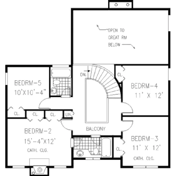 Traditional House Plan Second Floor - Hawk Spring Rustic Home 089D-0045 - Search House Plans and More