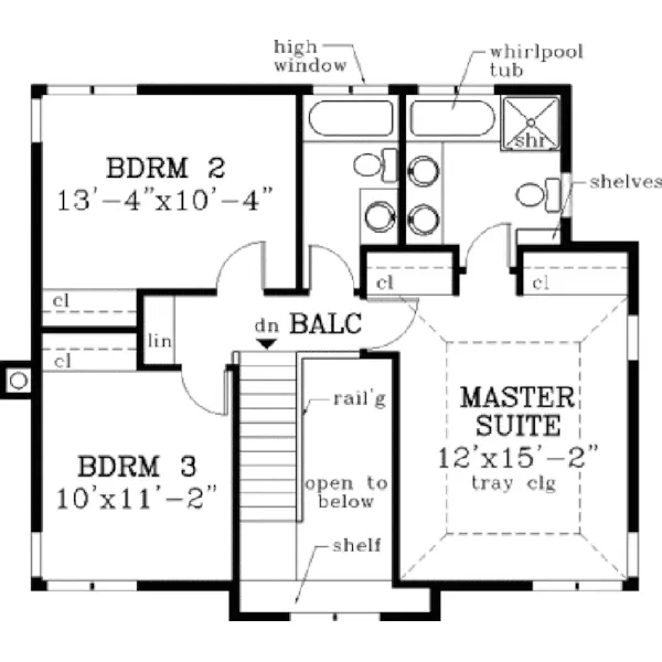 Traditional House Plan Second Floor - Mopeth Country Home 089D-0049 - Shop House Plans and More