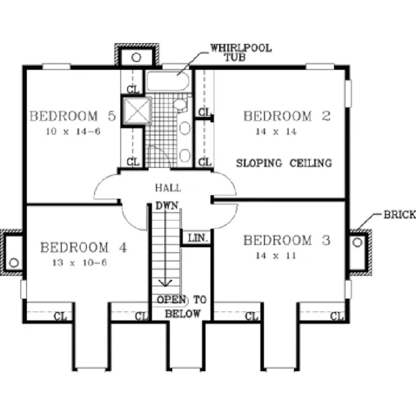 Southern House Plan Second Floor - Morgan Trail Southern Home 089D-0051 - Shop House Plans and More