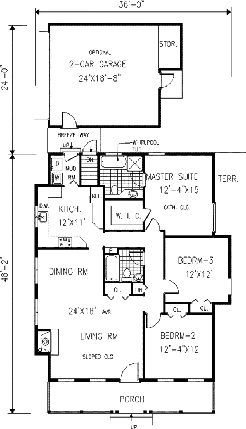 Colonial House Plan First Floor - Blackberry Farm Country Home 089D-0052 - Search House Plans and More