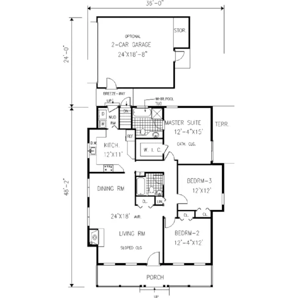 Acadian House Plan First Floor - Blackberry Farm Country Home 089D-0052 - Search House Plans and More