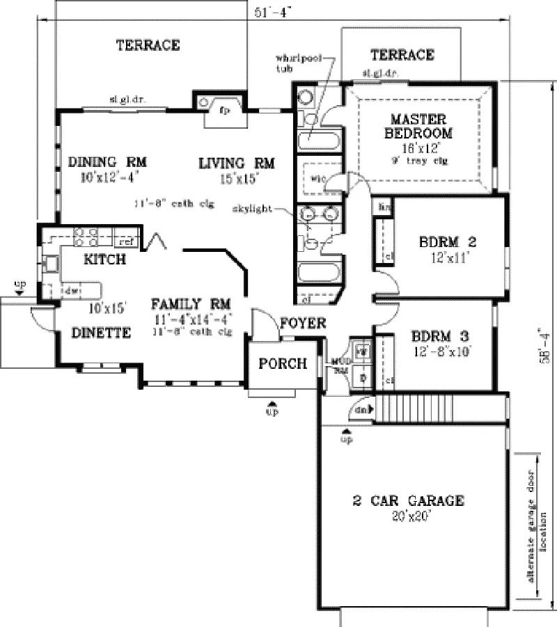 Country House Plan First Floor - Castelgrande Ranch Home 089D-0056 - Search House Plans and More