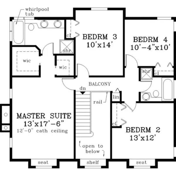 Traditional House Plan Second Floor - Tolstoy Country Home 089D-0058 - Shop House Plans and More