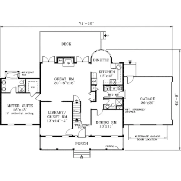 Southern House Plan First Floor - Simpson Place Country Home 089D-0061 - Shop House Plans and More