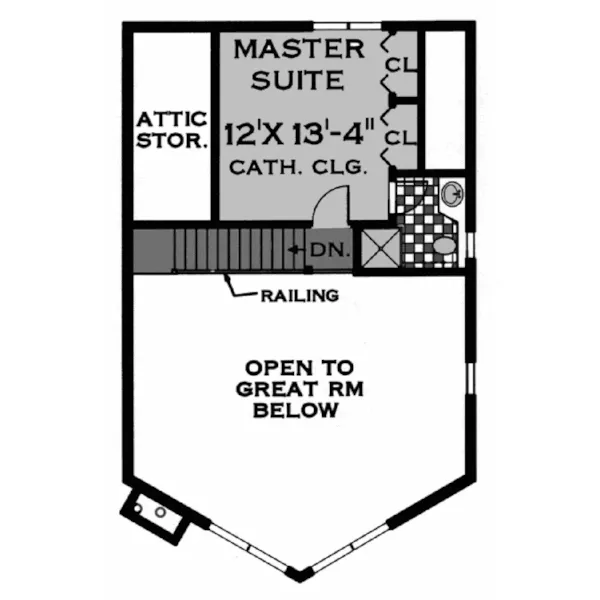 Waterfront House Plan Second Floor - Garrison Creek A-Frame Home 089D-0062 - Search House Plans and More