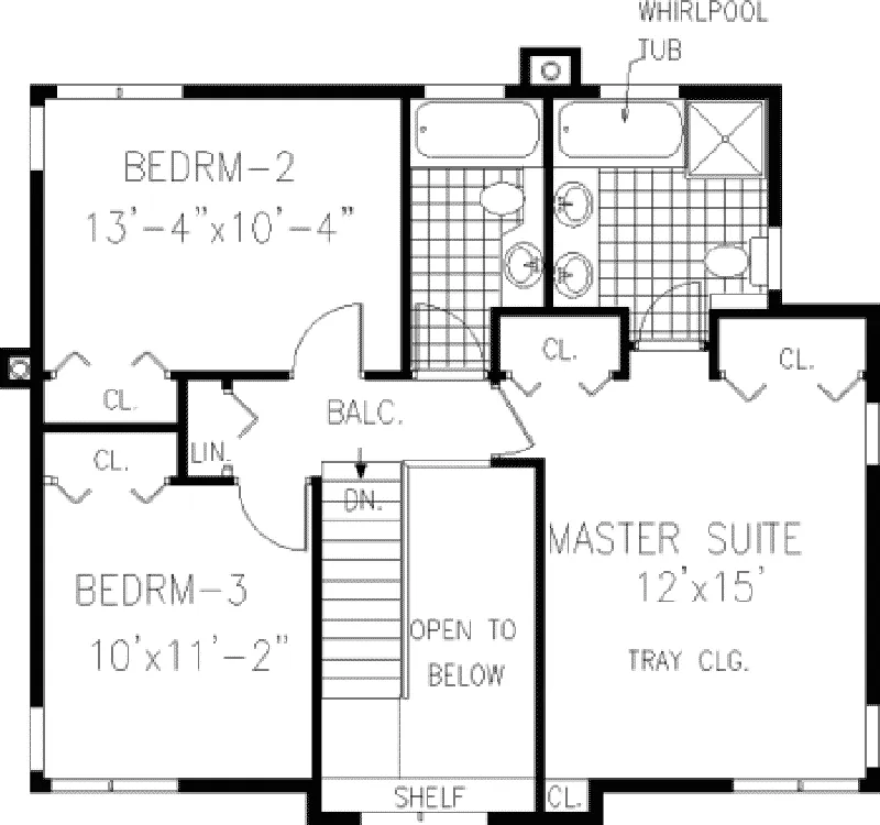 Traditional House Plan Second Floor - Clarkson Valley Farmhouse 089D-0064 - Search House Plans and More