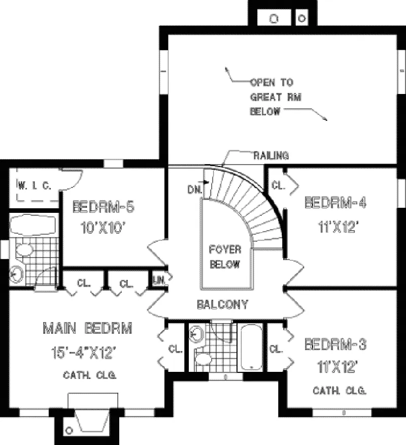 Arts & Crafts House Plan Second Floor - Andover Hill European Home 089D-0066 - Search House Plans and More