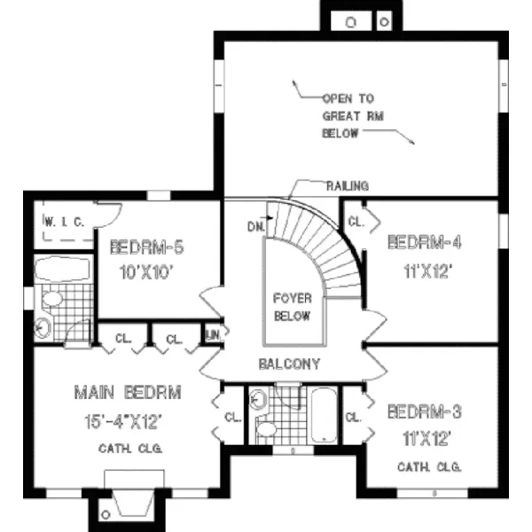 Traditional House Plan Second Floor - Andover Hill European Home 089D-0066 - Search House Plans and More