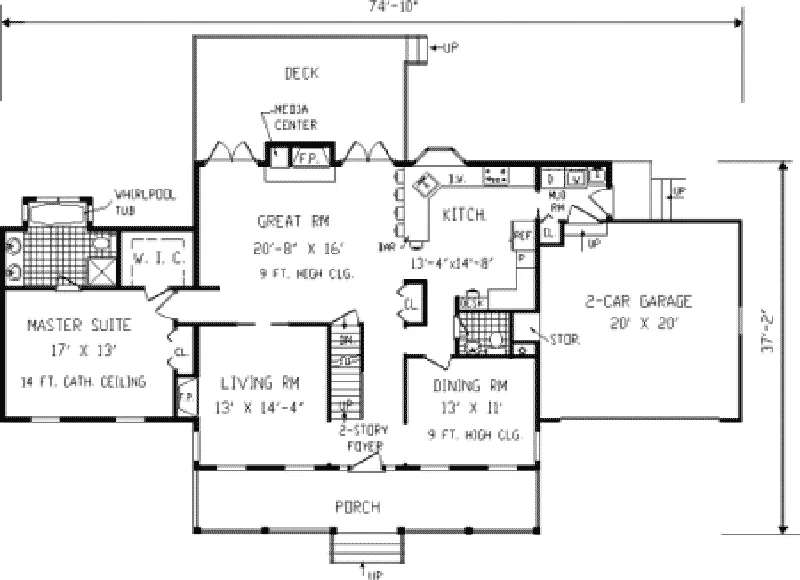 Country House Plan First Floor - Shalimar Point Cape Cod Home 089D-0070 - Shop House Plans and More