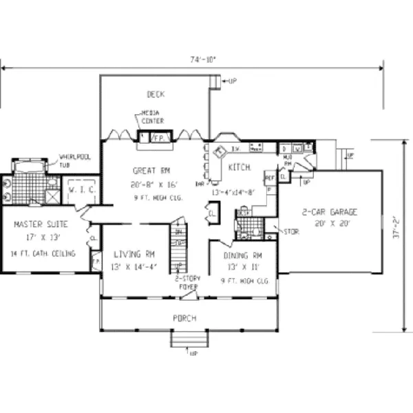 Country House Plan First Floor - Shalimar Point Cape Cod Home 089D-0070 - Shop House Plans and More