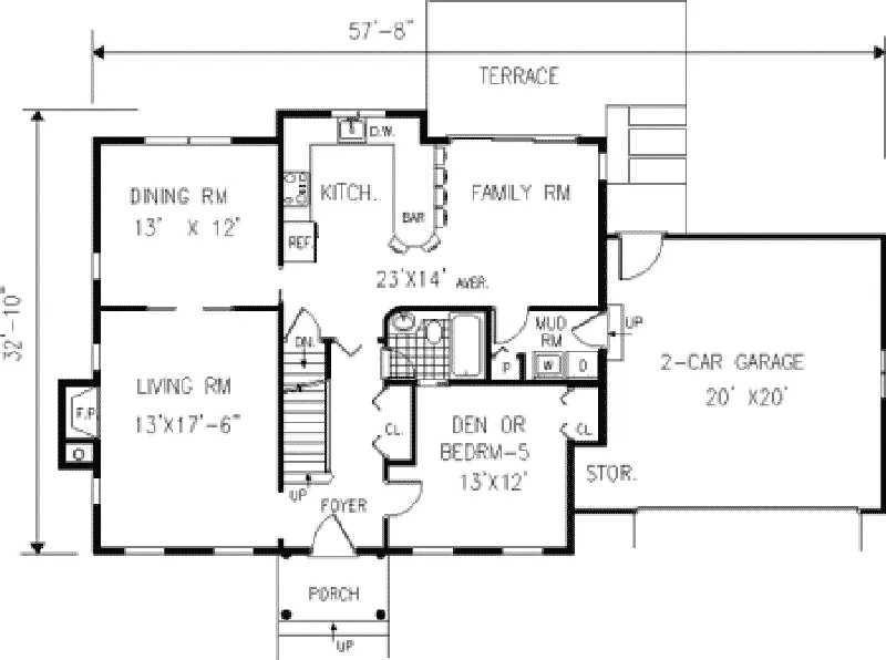 Southern House Plan First Floor - Marlee Colonial Home 089D-0072 - Shop House Plans and More