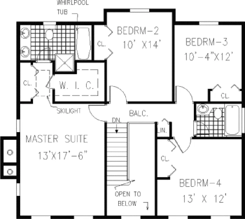 Colonial House Plan Second Floor - Marlee Colonial Home 089D-0072 - Shop House Plans and More