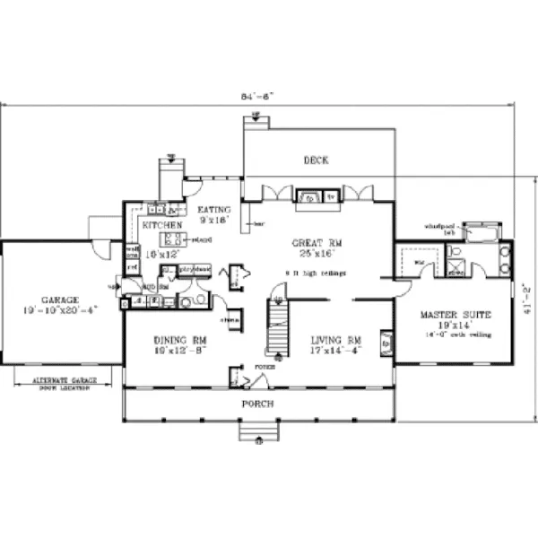 Luxury House Plan First Floor - Russell Cape Cod Style Home 089D-0073 - Shop House Plans and More