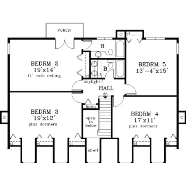 Luxury House Plan Second Floor - Russell Cape Cod Style Home 089D-0073 - Shop House Plans and More