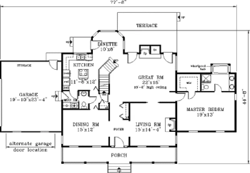 Traditional House Plan First Floor - Arlington Cape Cod Home 089D-0074 - Search House Plans and More