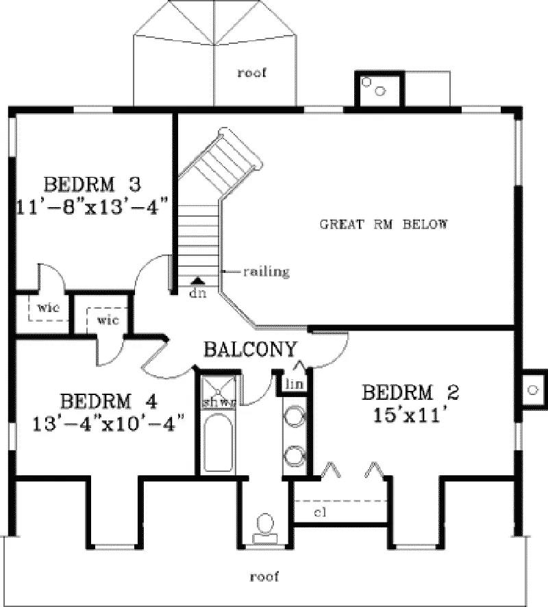 Southern House Plan Second Floor - Arlington Cape Cod Home 089D-0074 - Search House Plans and More
