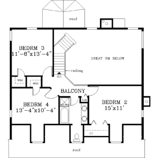 Colonial House Plan Second Floor - Arlington Cape Cod Home 089D-0074 - Search House Plans and More