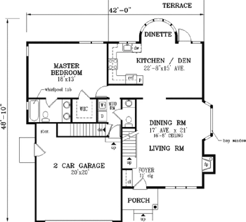 Traditional House Plan First Floor - Norvelt Saltbox Home 089D-0077 - Shop House Plans and More