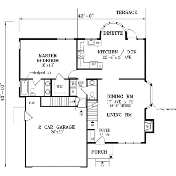 Traditional House Plan First Floor - Norvelt Saltbox Home 089D-0077 - Shop House Plans and More