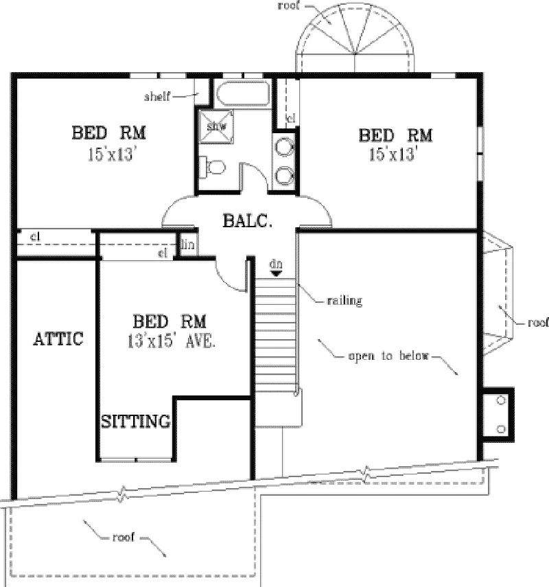 Traditional House Plan Second Floor - Norvelt Saltbox Home 089D-0077 - Shop House Plans and More