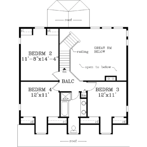 Colonial House Plan Second Floor - Hickory Crest Cape Cod Home 089D-0078 - Search House Plans and More