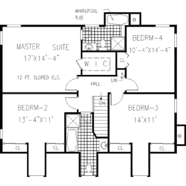 Cape Cod & New England House Plan Second Floor - Fernglen Cape Cod Style Home 089D-0079 - Search House Plans and More