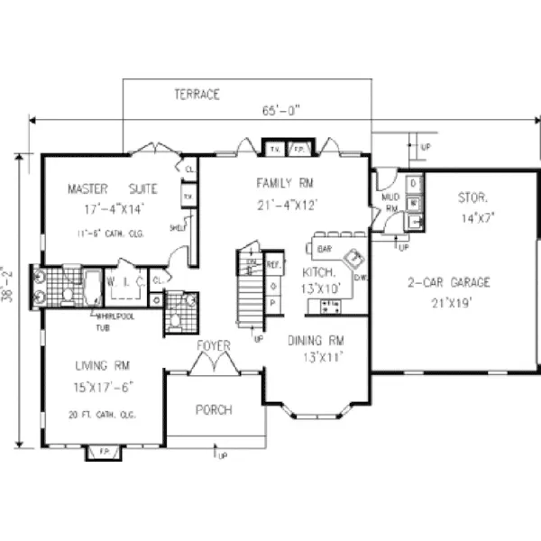 Southern House Plan First Floor - Eisele Country Home 089D-0080 - Search House Plans and More