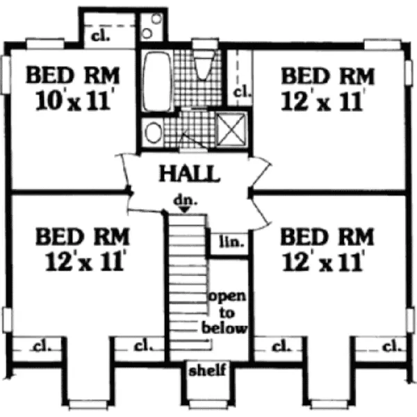 Traditional House Plan Second Floor - Amber Creek Cape Cod Style Home 089D-0082 - Search House Plans and More