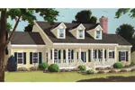 Elegant Southern Home With Covered Porch And Triple Dormers