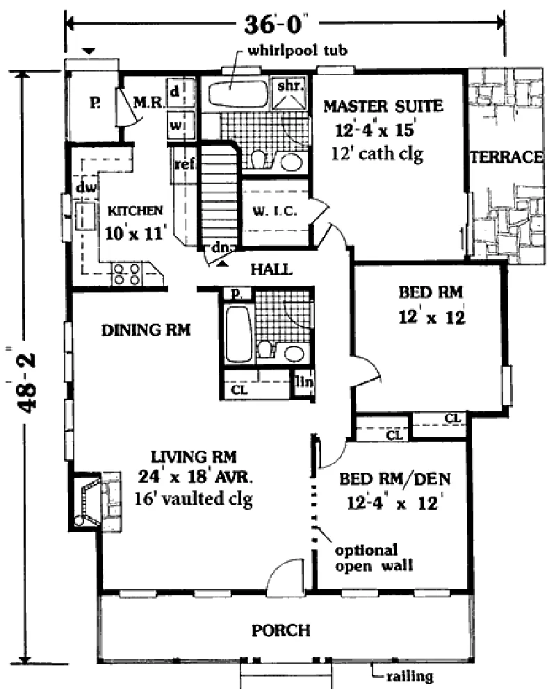Colonial House Plan First Floor - Lazare Country Acadian Home 089D-0085 - Shop House Plans and More