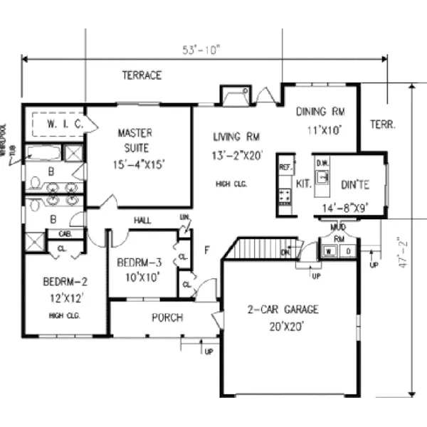 Ranch House Plan First Floor - Lavida Ranch Home 089D-0086 - Shop House Plans and More