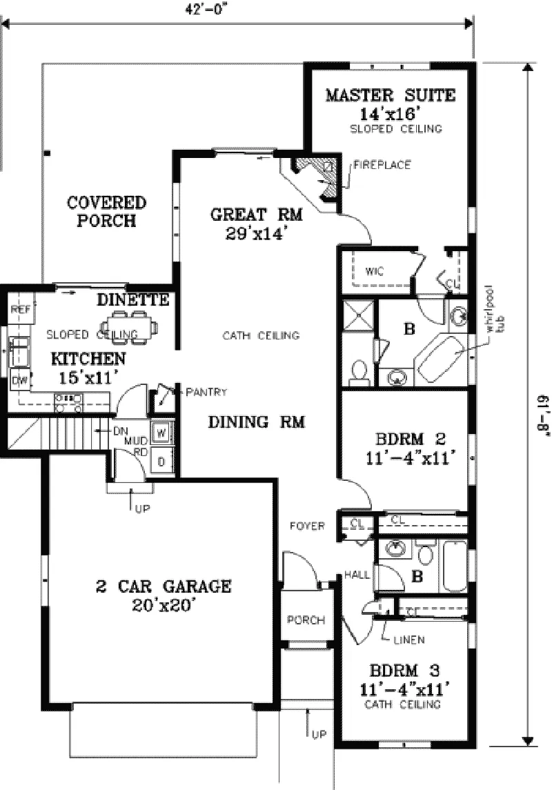 Sunbelt House Plan First Floor - Lorna Spring Sunbelt Home 089D-0089 - Shop House Plans and More
