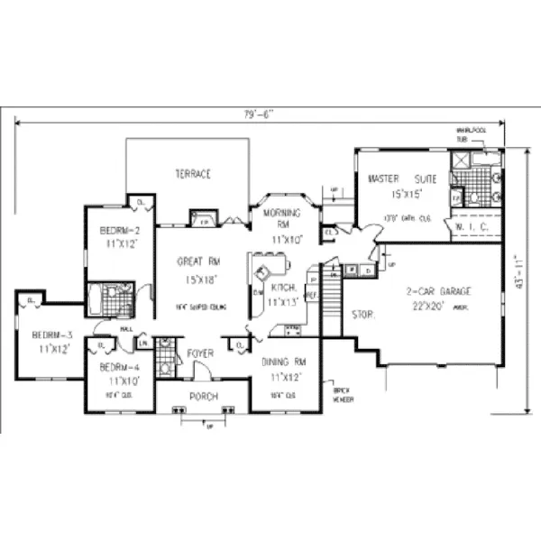 Country House Plan First Floor - Fairlight Southern Home 089D-0090 - Search House Plans and More